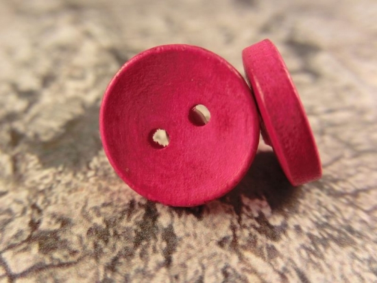 Preview: Rustikale Natur Holz Knopf Ohrstecker Button Roh